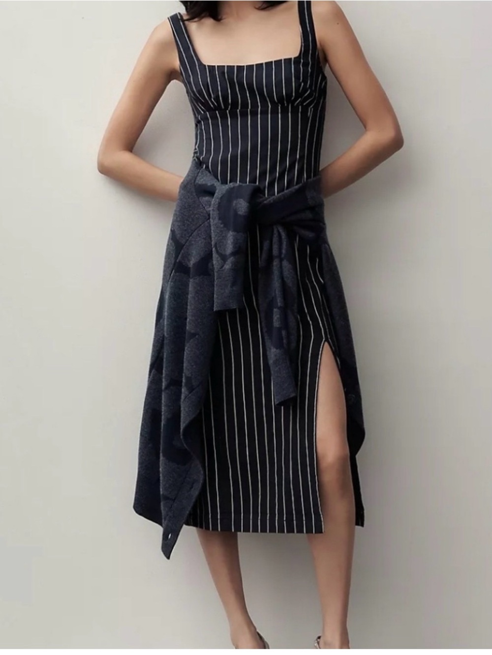 NWOT ATHROPOLOGIE Pinstripe column dress SMALL